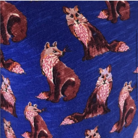 ANTHROPOLOGIE Forest Fete Novelty Fox Print 3/4 Sleeve Top Blue M As Seen On TV - Picture 5 of 13